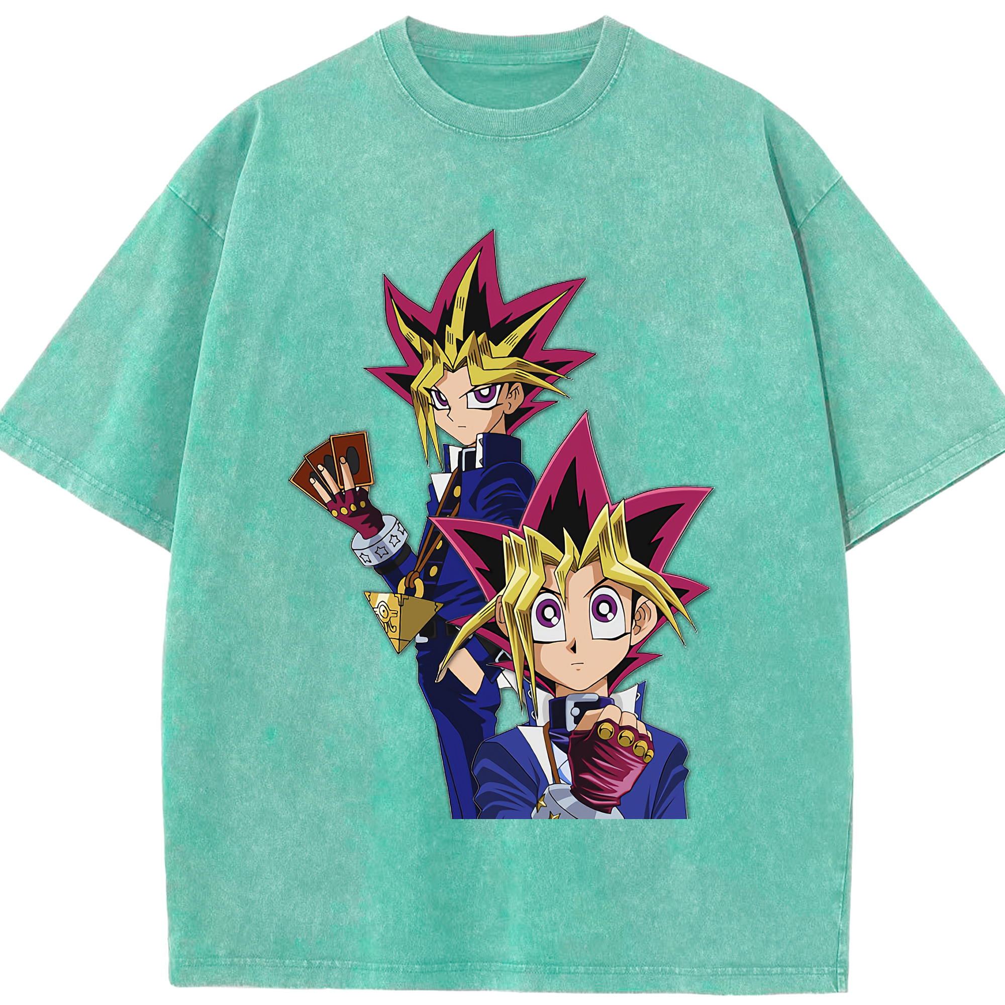（画像用） 遊☆戯☆王 Yu-Gi-Oh! 綿100% ヴィンテージ風 半袖Tシャツ（フロントプリント）